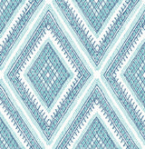A-Street Prints Zaya Tribal Diamonds Blue Wallpaper