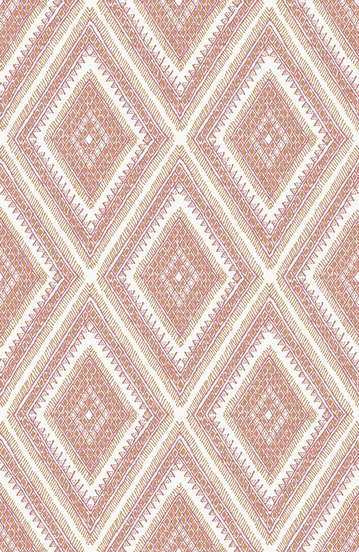 A-Street Prints Zaya Orange Tribal Diamonds Wallpaper