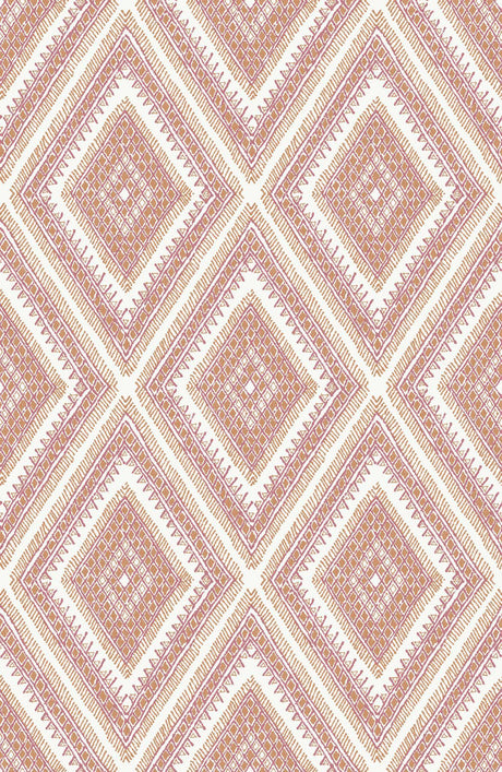A-Street Prints Zaya Orange Tribal Diamonds Wallpaper