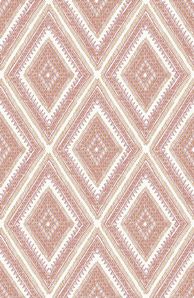 A-Street Prints Zaya Orange Tribal Diamonds Wallpaper