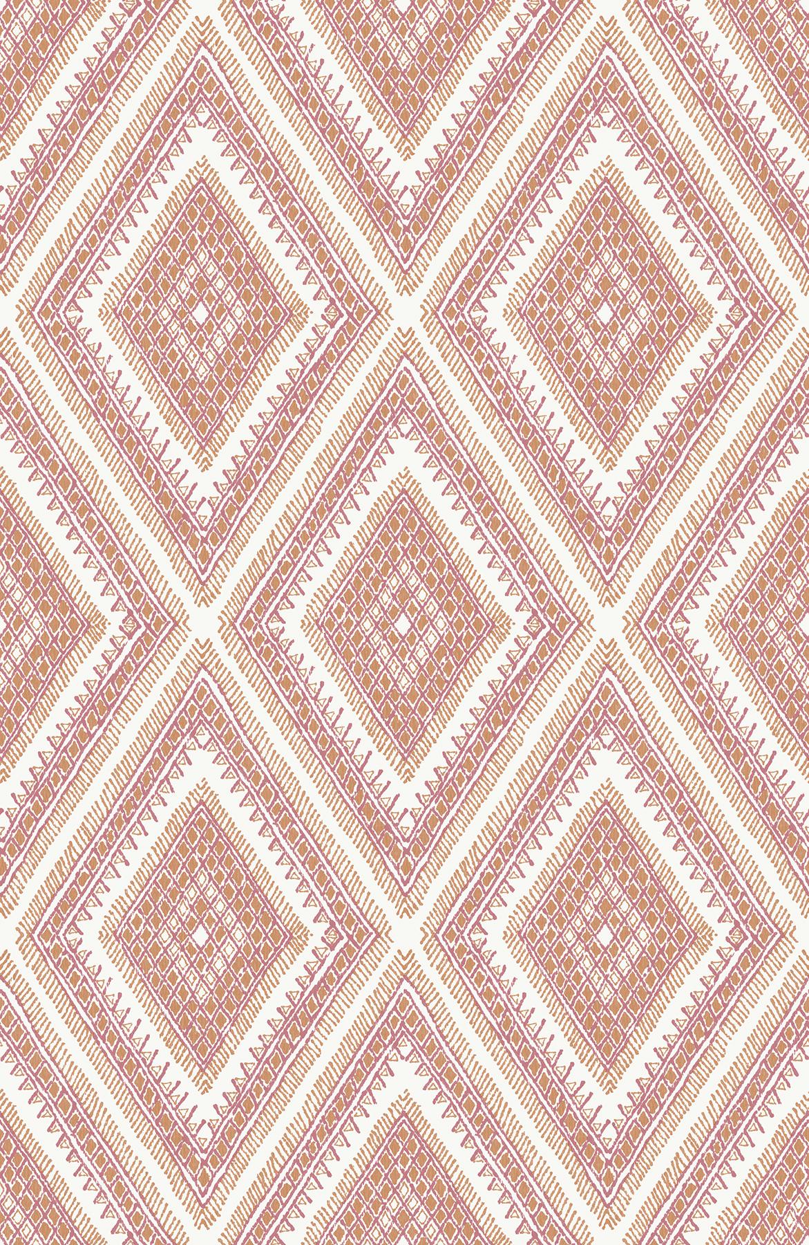 A-Street Prints Zaya Tribal Diamonds Orange Wallpaper