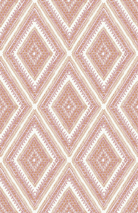A-Street Prints Zaya Tribal Diamonds Orange Wallpaper