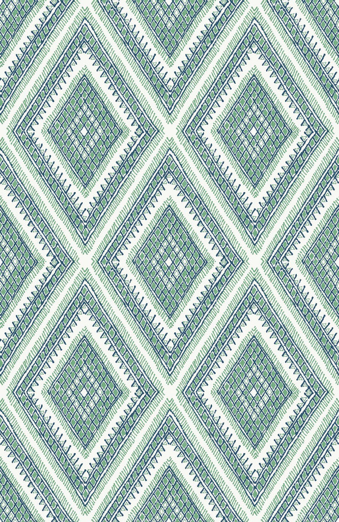 A-Street Prints Zaya Green Tribal Diamonds Wallpaper