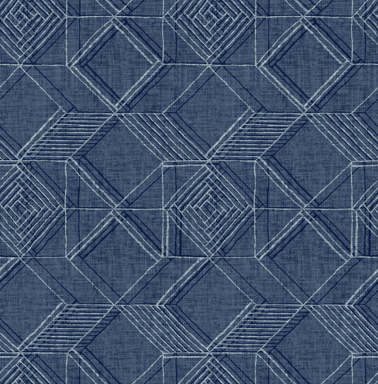 A-Street Prints Moki Blue Lattice Geometric Wallpaper