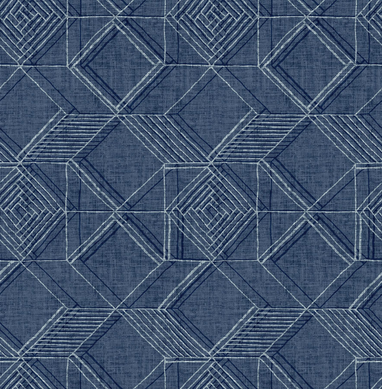 A-Street Prints Moki Lattice Geometric Blue Wallpaper