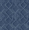 A-Street Prints Moki Blue Lattice Geometric Wallpaper