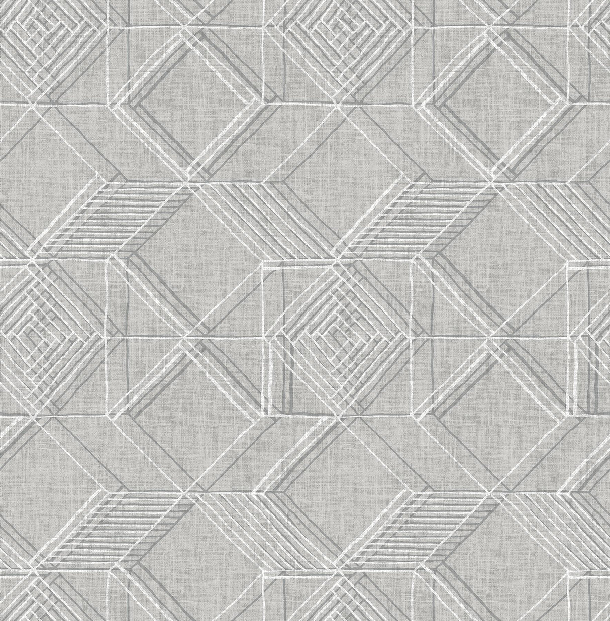 A-Street Prints Moki Grey Lattice Geometric Wallpaper
