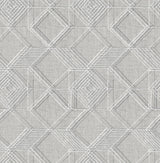 A-Street Prints Moki Grey Lattice Geometric Wallpaper