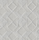 A-Street Prints Moki Lattice Geometric Grey Wallpaper