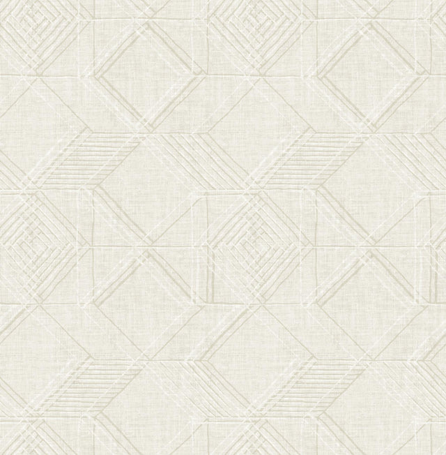 A-Street Prints Moki Off-White Lattice Geometric Wallpaper