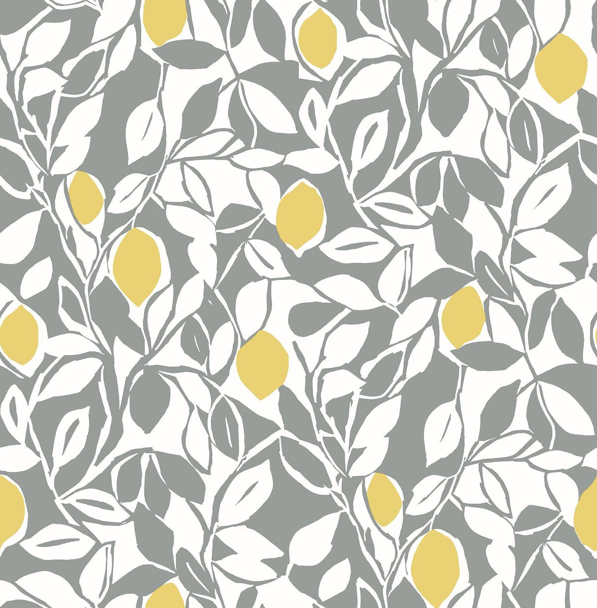 A-Street Prints Loretto Grey Citrus Wallpaper