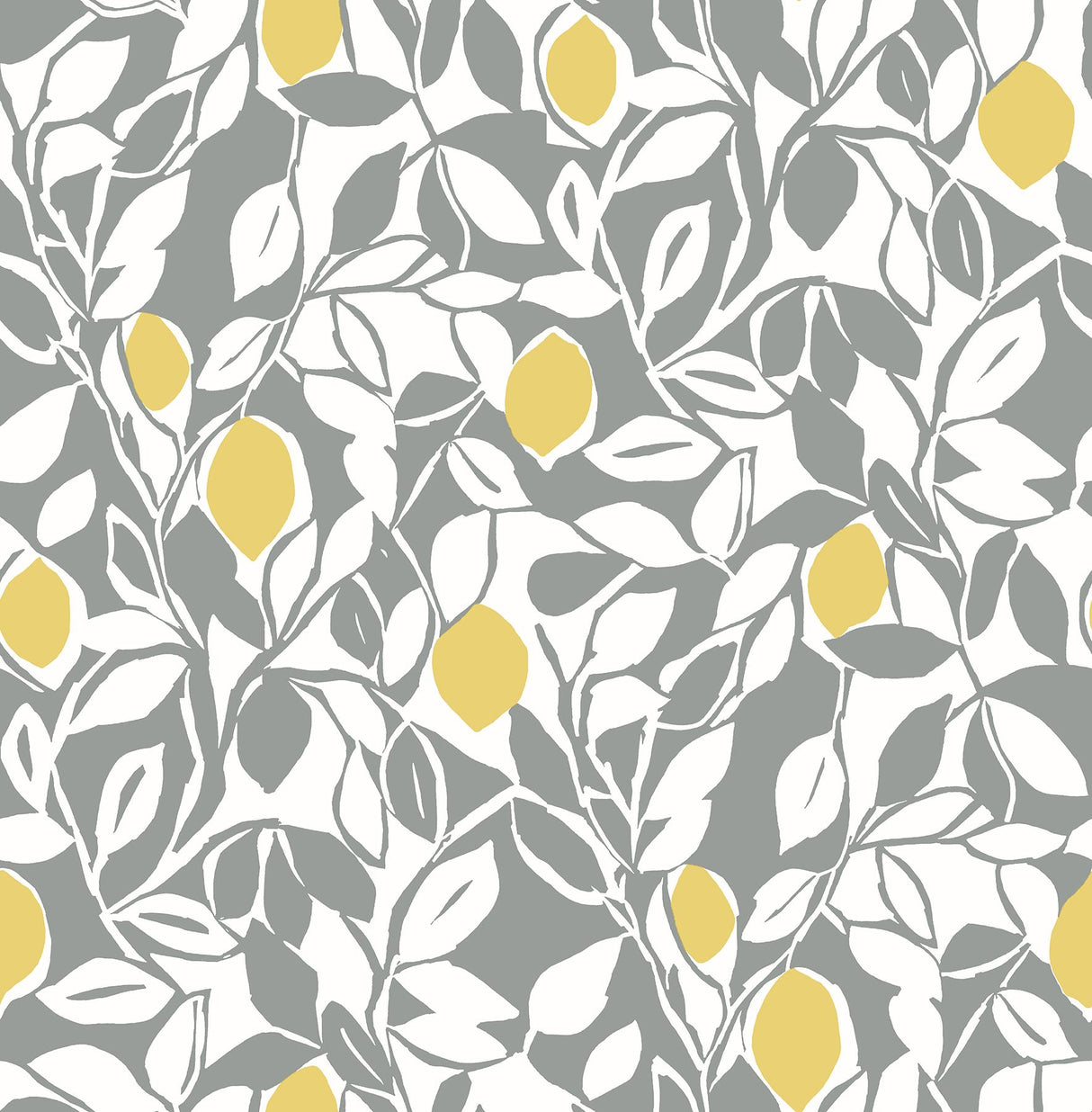 A-Street Prints Loretto Citrus Grey Wallpaper