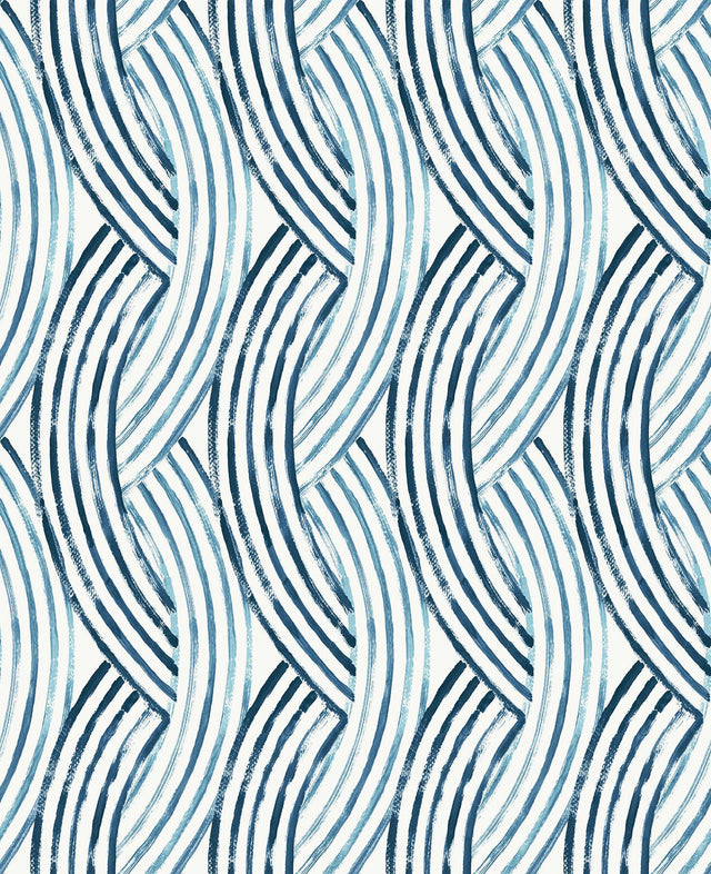 A-Street Prints Zamora Blue Brushstrokes Wallpaper