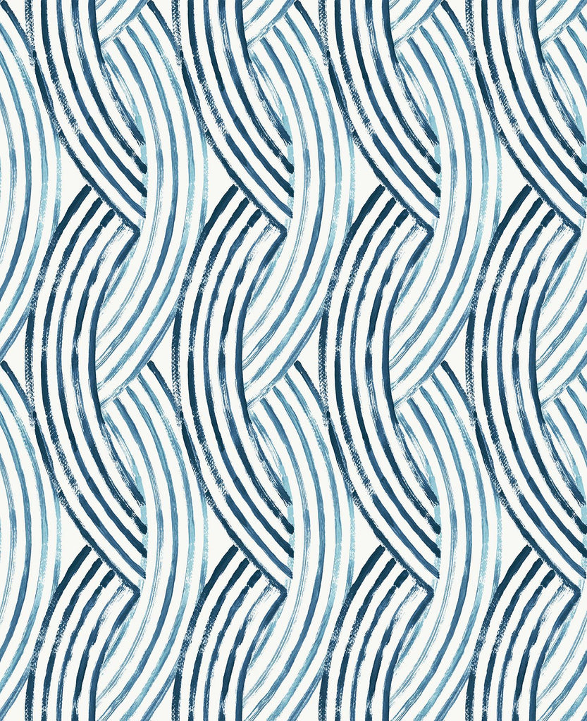 A-Street Prints Zamora Blue Brushstrokes Wallpaper