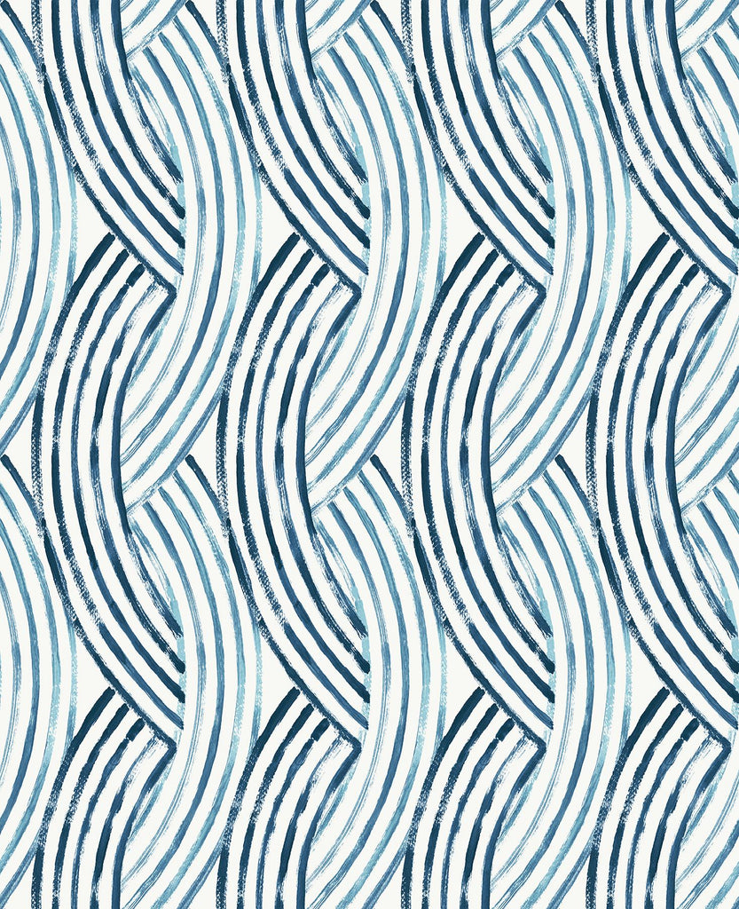 A-Street Prints Zamora Brushstrokes Blue Wallpaper