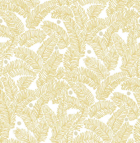A-Street Prints Athina Yellow Fern Wallpaper