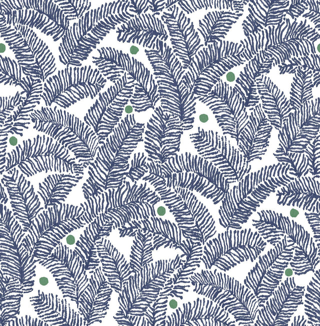 A-Street Prints Athina Navy Fern Wallpaper