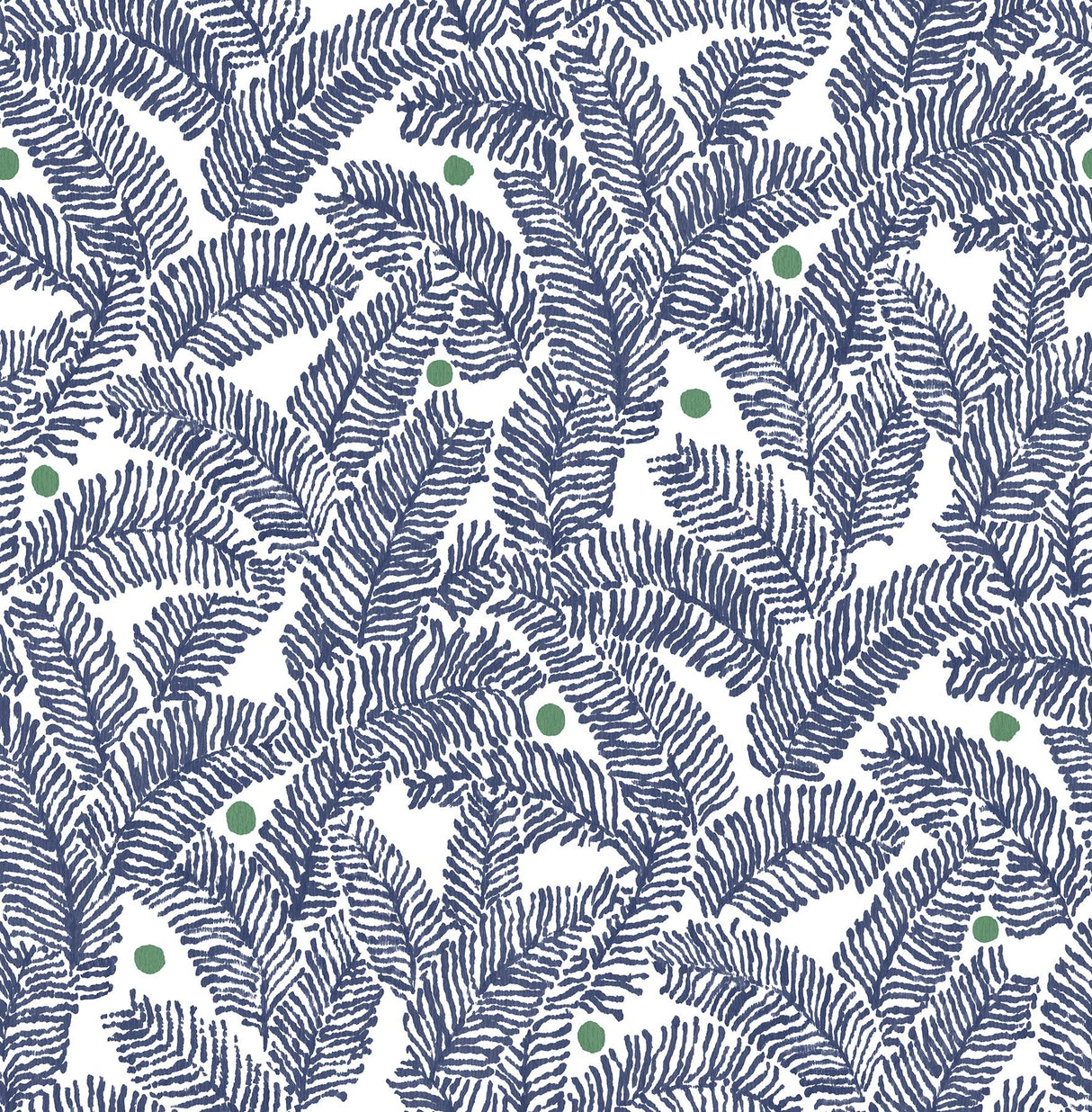 A-Street Prints Athina Fern Navy Wallpaper
