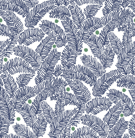 A-Street Prints Athina Fern Navy Wallpaper