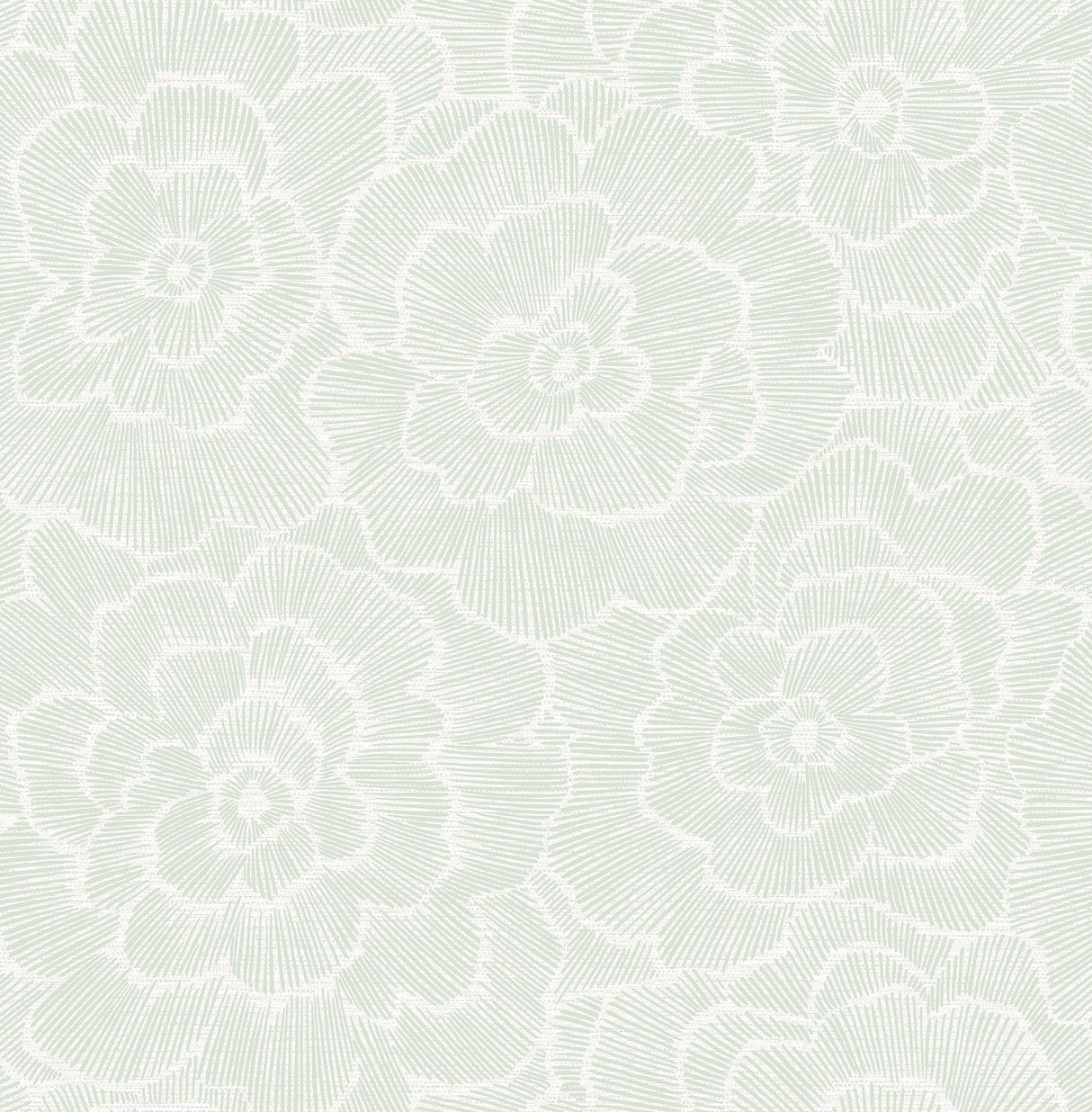 A-Street Prints Periwinkle Green Textured Floral Wallpaper