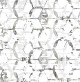 A-Street Prints Augustine Black Distressed Geometric Wallpaper