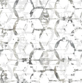 A-Street Prints Augustine Distressed Geometric Black Wallpaper