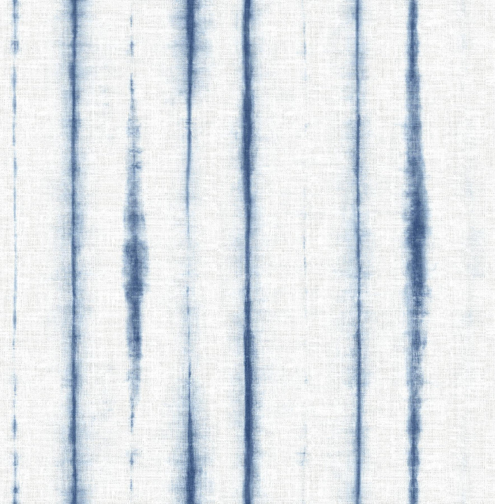 A-Street Prints Orleans Blue Shibori Faux Linen Wallpaper