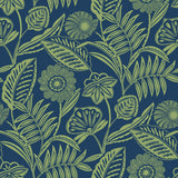 A-Street Prints Alma Blue Tropical Floral Wallpaper