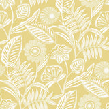 A-Street Prints Alma Yellow Tropical Floral Wallpaper