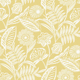 A-Street Prints Alma Tropical Floral Yellow Wallpaper