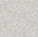 A-Street Prints Lei Silver Etched Leaves Wallpaper