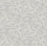 A-Street Prints Lei Etched Leaves Silver Wallpaper