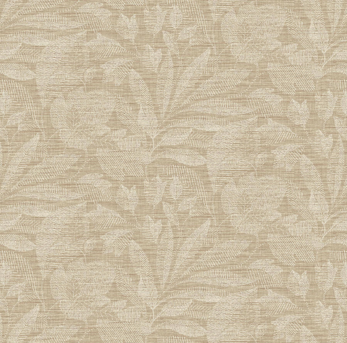 A-Street Prints Lei Wheat Etched Leaves Wallpaper