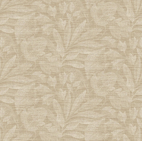A-Street Prints Lei Wheat Etched Leaves Wallpaper