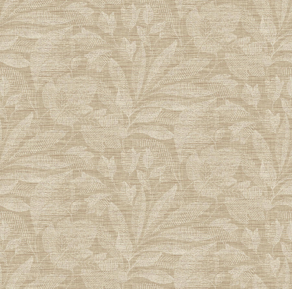 A-Street Prints Lei Wheat Etched Leaves Wallpaper
