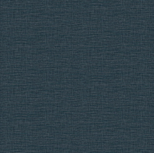 A-Street Prints Lela Navy Faux Linen Wallpaper