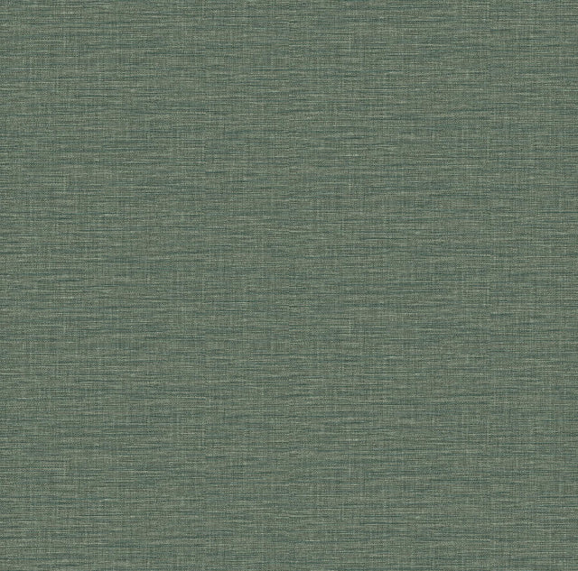 A-Street Prints Lela Green Faux Linen Wallpaper