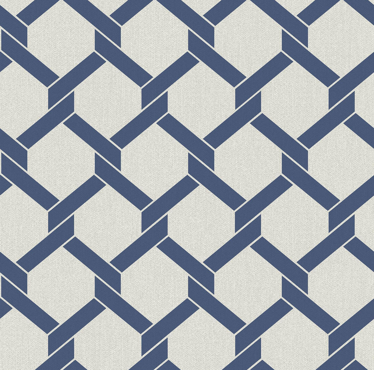 A-Street Prints Payton Blue Hexagon Trellis Wallpaper