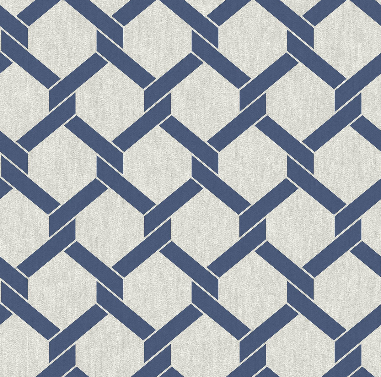 A-Street Prints Payton Hexagon Trellis Blue Wallpaper