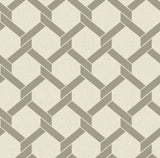 A-Street Prints Payton Grey Hexagon Trellis Wallpaper