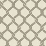 A-Street Prints Payton Hexagon Trellis Grey Wallpaper
