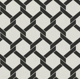 A-Street Prints Payton Black Hexagon Trellis Wallpaper