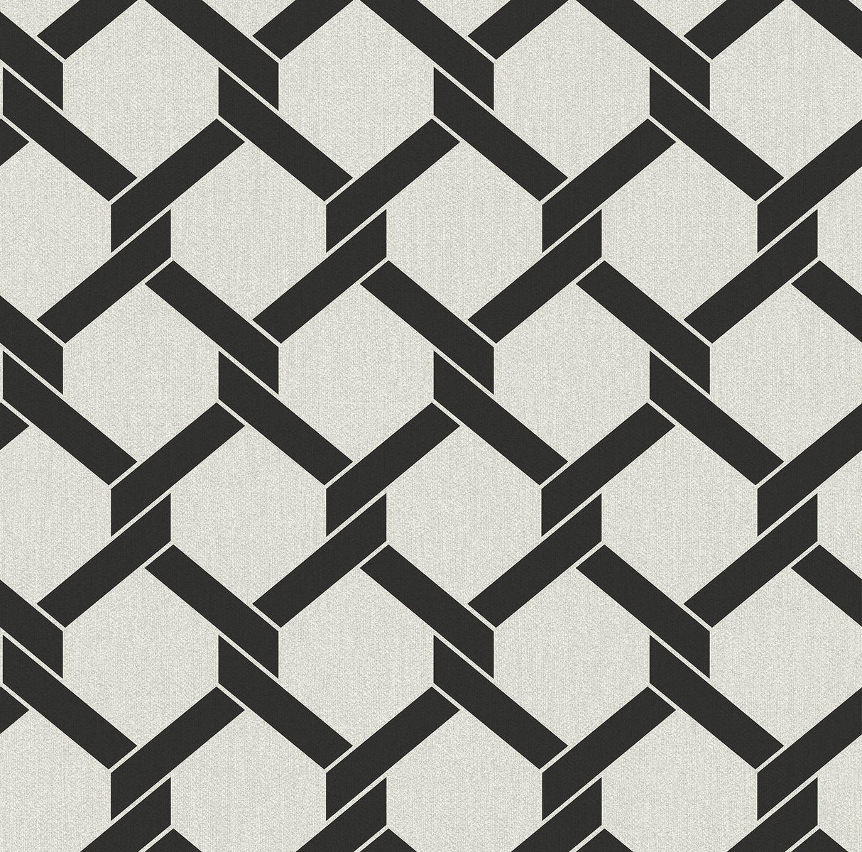 A-Street Prints Payton Hexagon Trellis Black Wallpaper