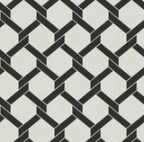 A-Street Prints Payton Hexagon Trellis Black Wallpaper