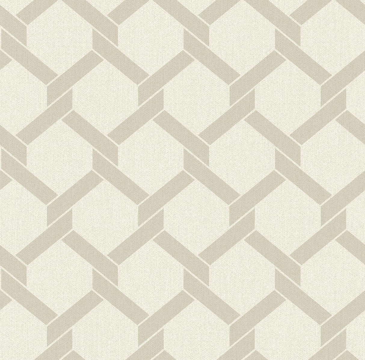 A-Street Prints Payton Beige Hexagon Trellis Wallpaper