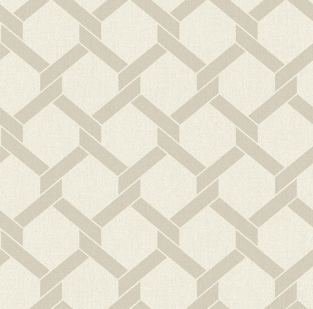 A-Street Prints Payton Hexagon Trellis Beige Wallpaper