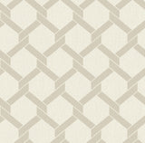A-Street Prints Payton Hexagon Trellis Beige Wallpaper