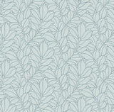 A-Street Prints Coraline Teal Leaf Wallpaper