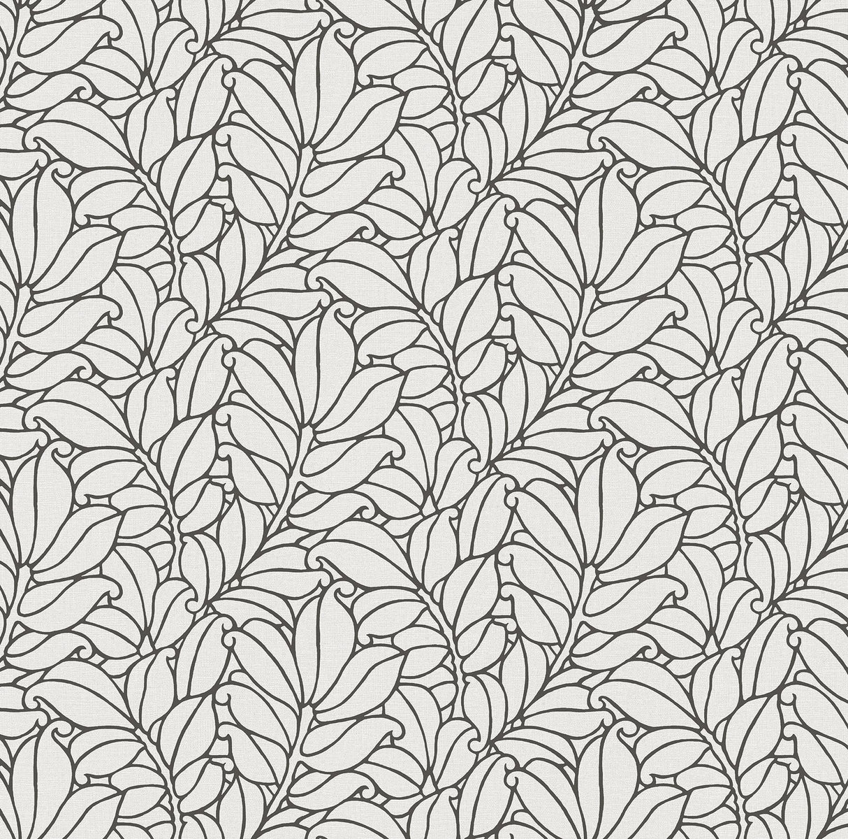 A-Street Prints Coraline White Leaf Wallpaper