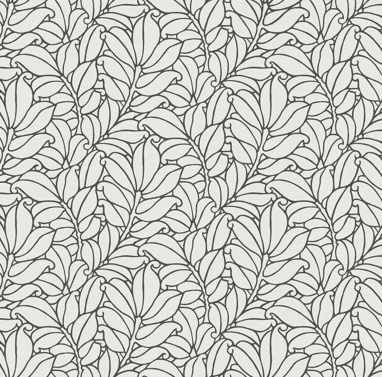 A-Street Prints Coraline Leaf White Wallpaper